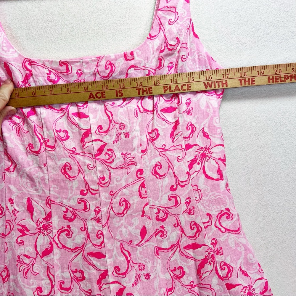 Lilly Pulitzer Linen Calina Midi Dress Size 6 Pink NWT - Picture 8 of 16